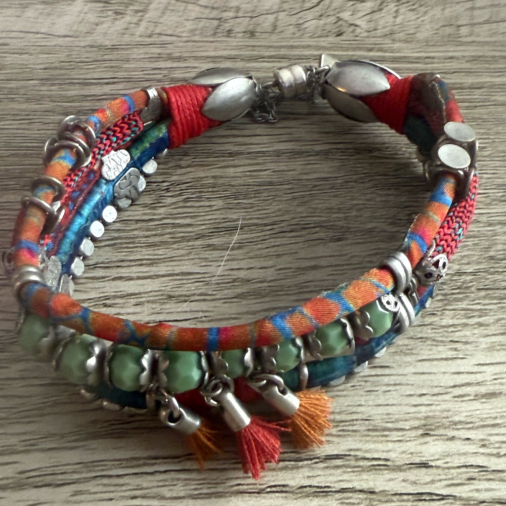 Bohemian Multicolor Bracelet With Silver Accents